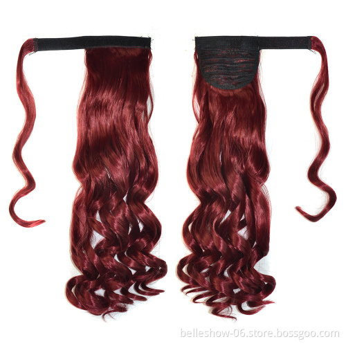Hot sell kinky Curly Drawstring ponytail hair extension  synthetic ponytail clip in ponytail hair piece